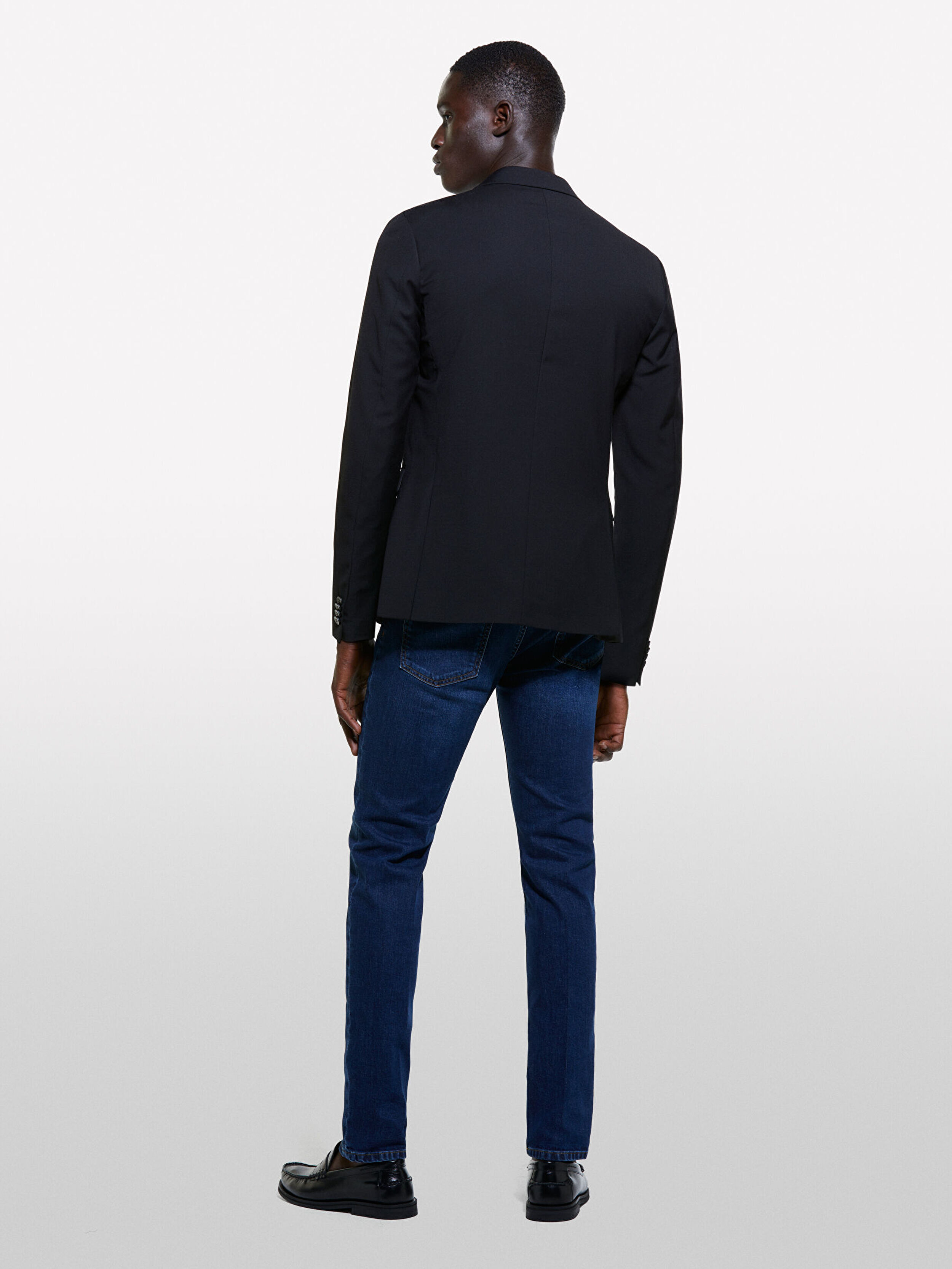 Erkek İndigo Pamuk Karışımlı Vintage Yıkama Efektli Dar Denim Pantolon 324A4S1BSE02C-902