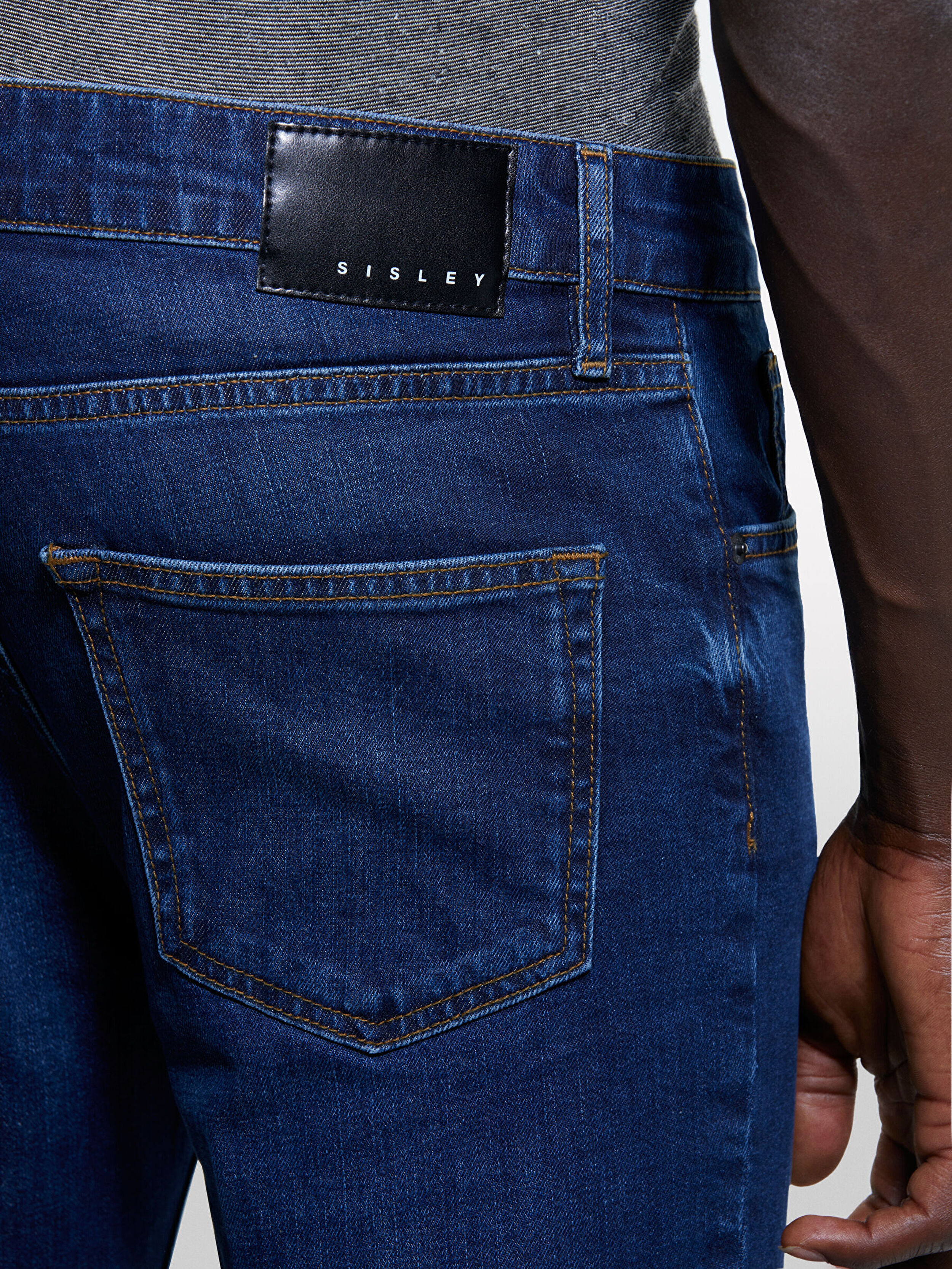Erkek İndigo Pamuk Karışımlı Vintage Yıkama Efektli Dar Denim Pantolon 324A4S1BSE02C-902