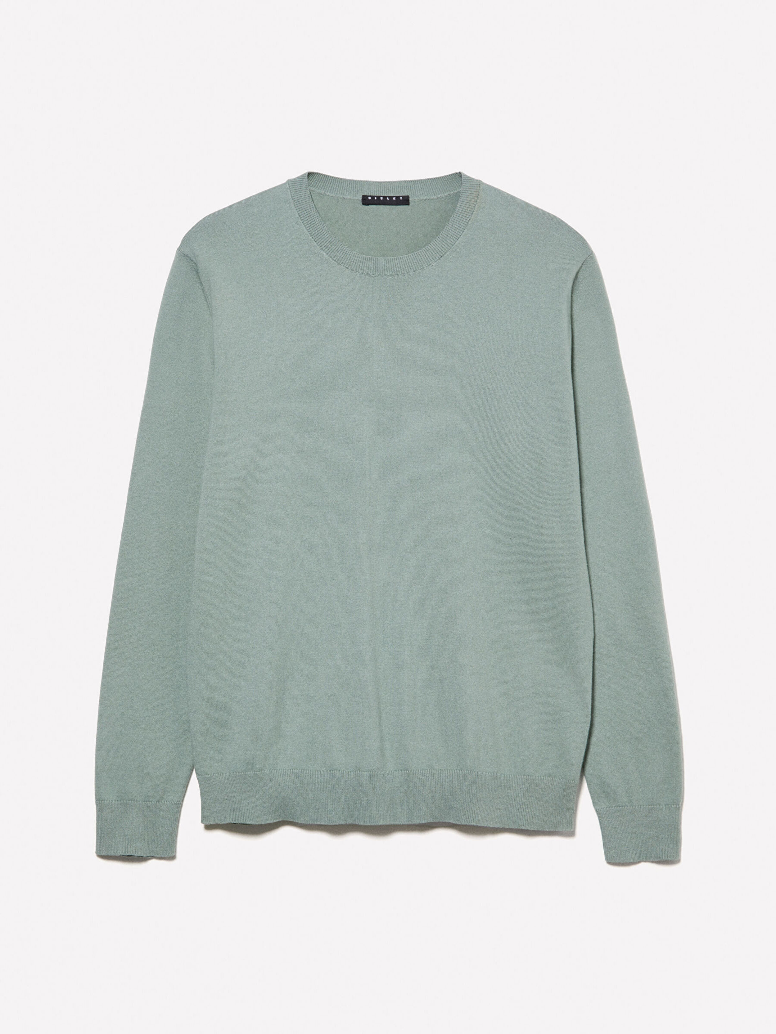 Resim Erkek Haki Pamuk Karışımlı Bisiklet Yaka Regular Fit Kazak