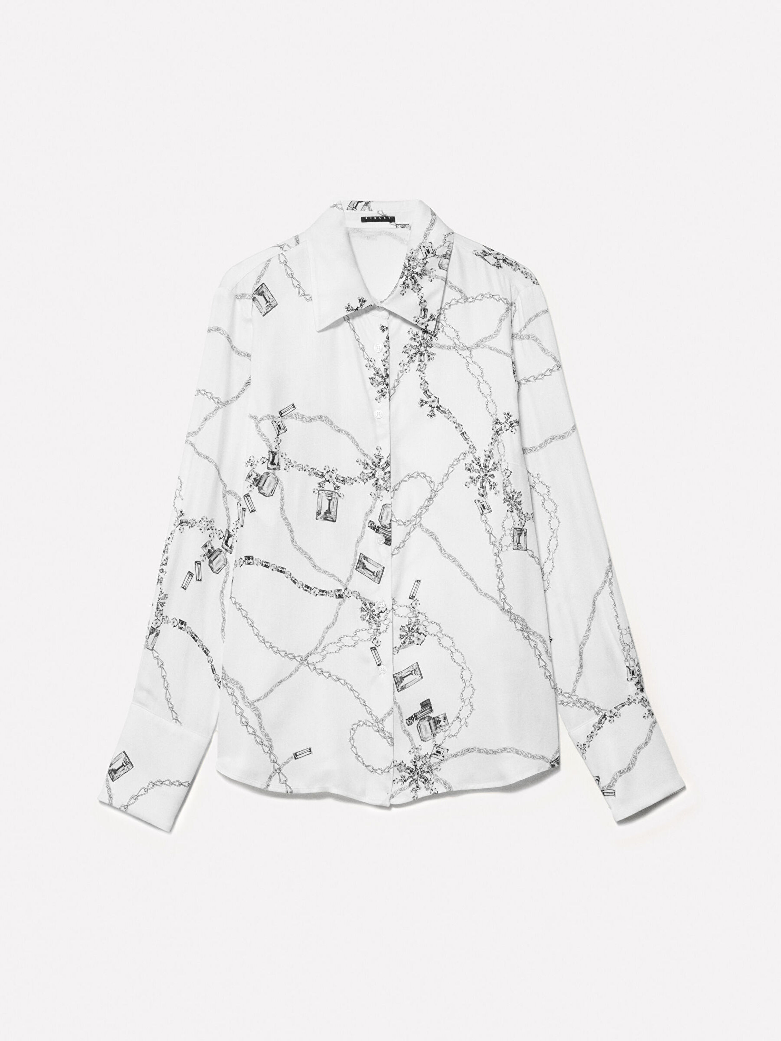 Resim Kadın Krem Mix %100 Viskoz Desenli Regular Fit Gömlek