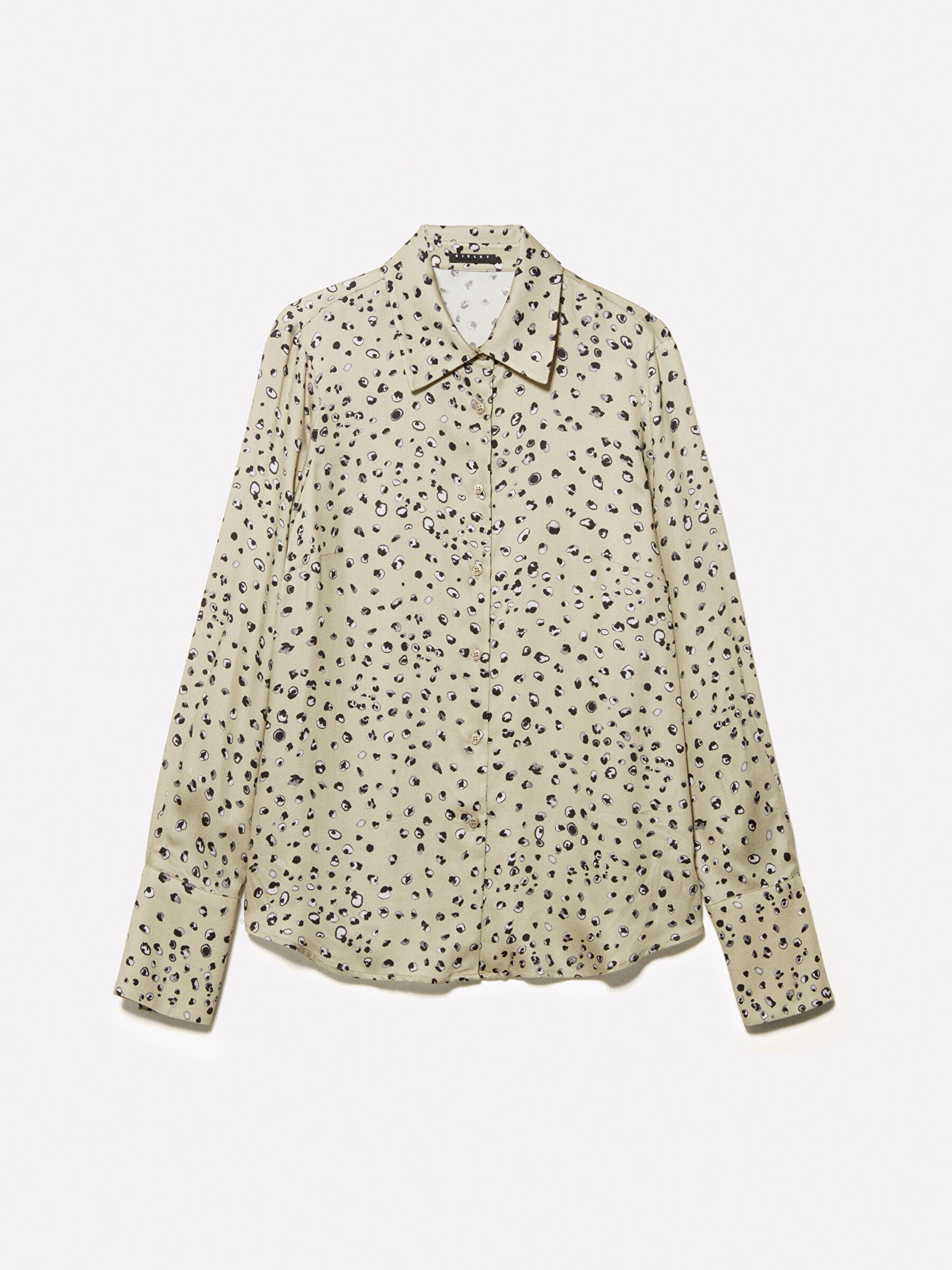 Resim Kadın Beyaz Mix %100 Viskoz Desenli Regular Fit Gömlek