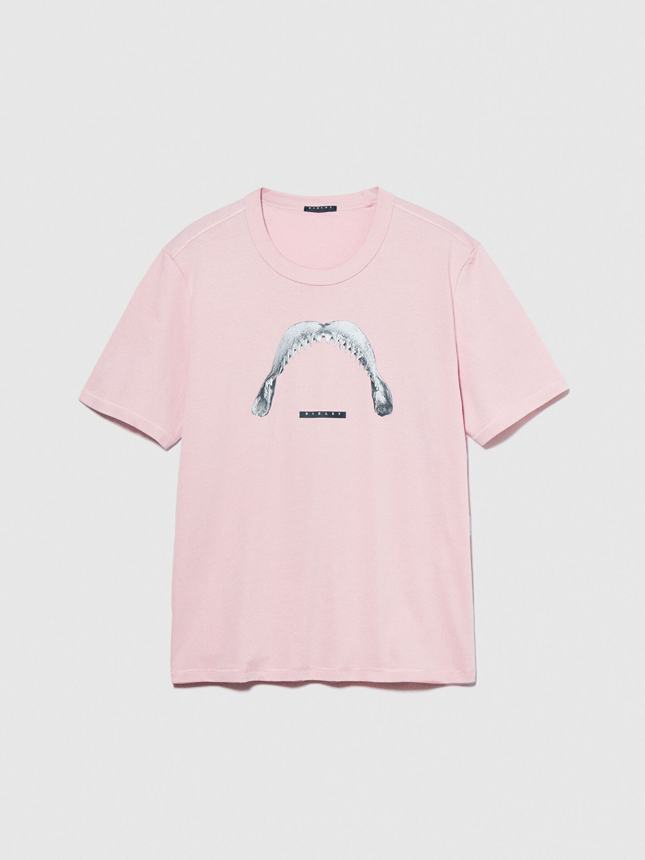 Erkek Gül Kurusu %100 Pamuk Önü Baskılı Bisiklet Yaka T-Shirt 324P3I1XS103J-223