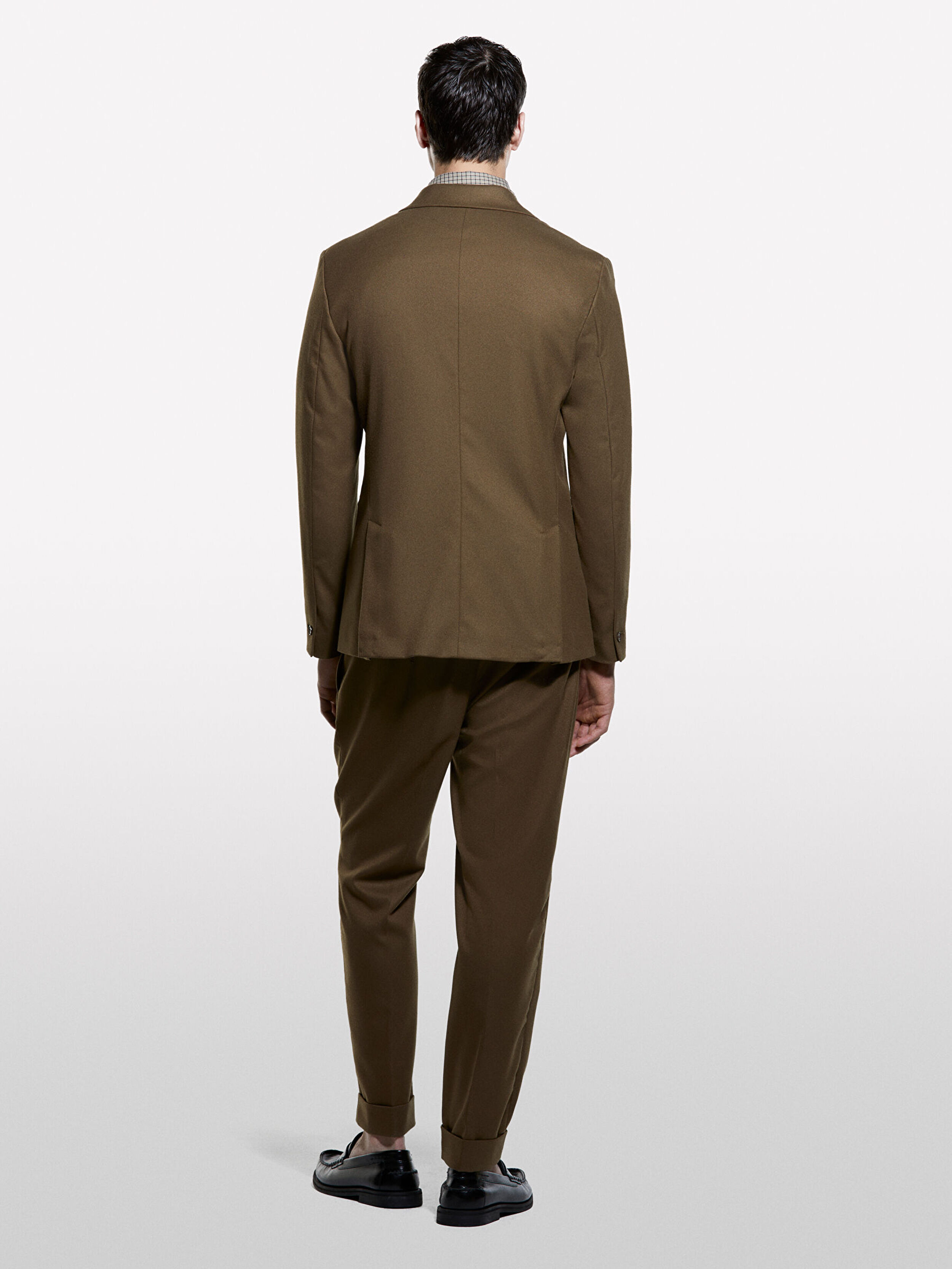 Resim Erkek Kahverengi Viskoz Karışımlı Blazer Ceket