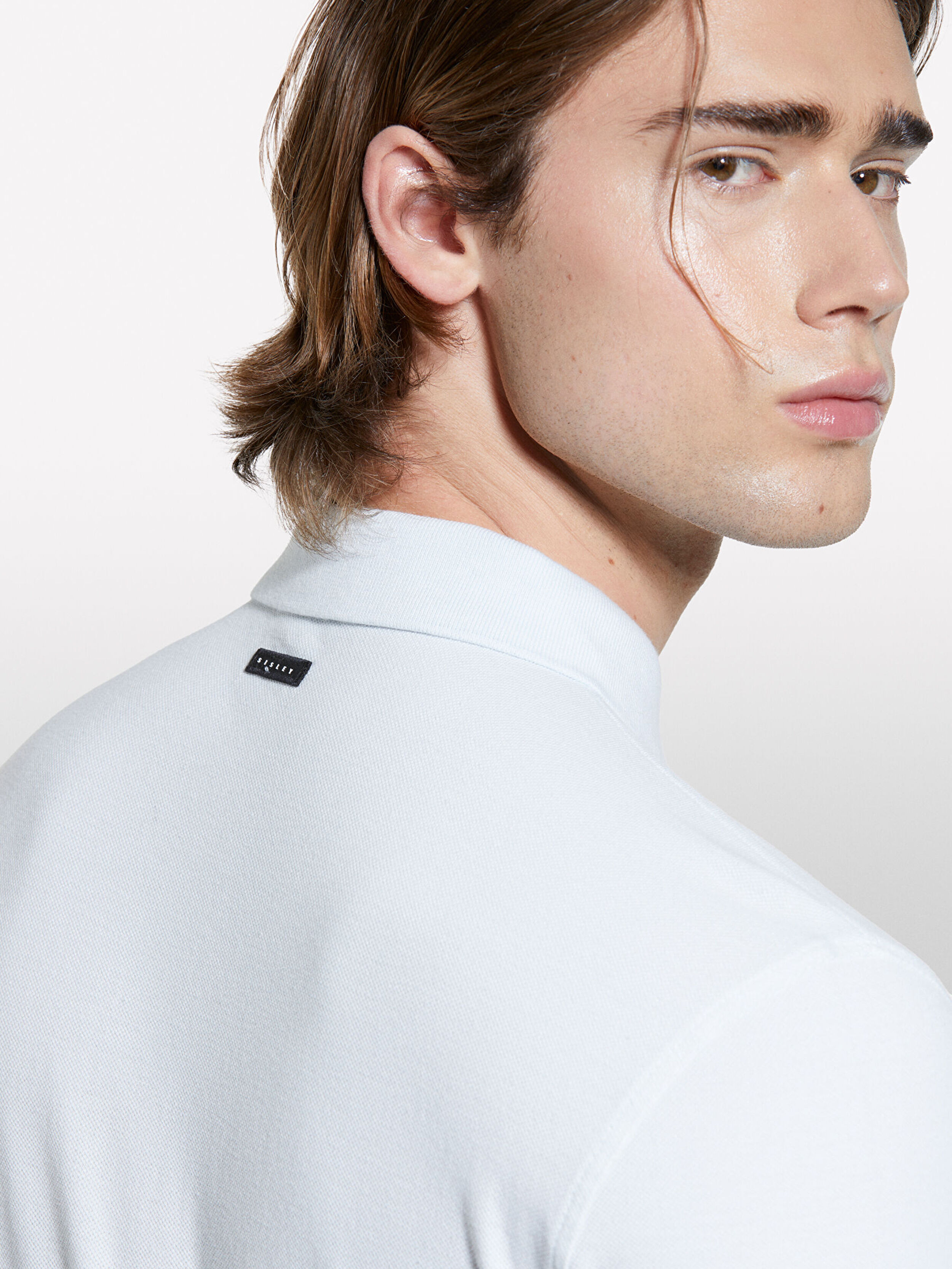 Resim Erkek Buz Mavisi %100 Pamuk Regular Fit Polo T-Shirt