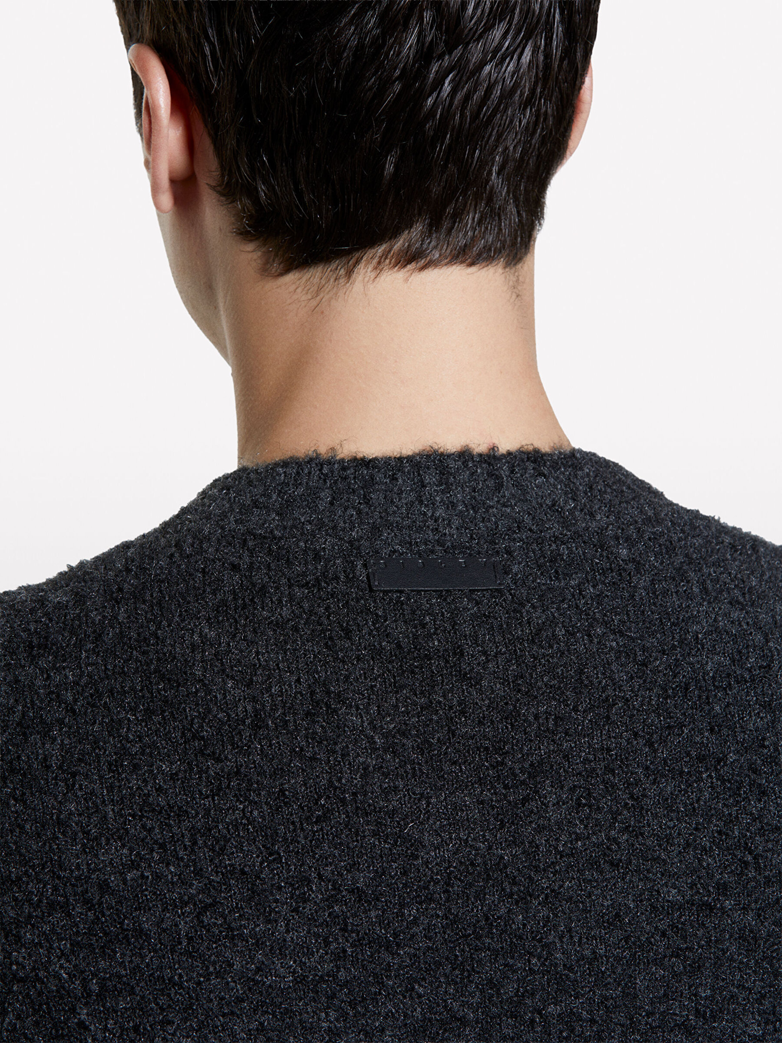 Resim Erkek Koyu Gri Akrilik ve Yün Karışımlı Bisiklet Yaka Kazak