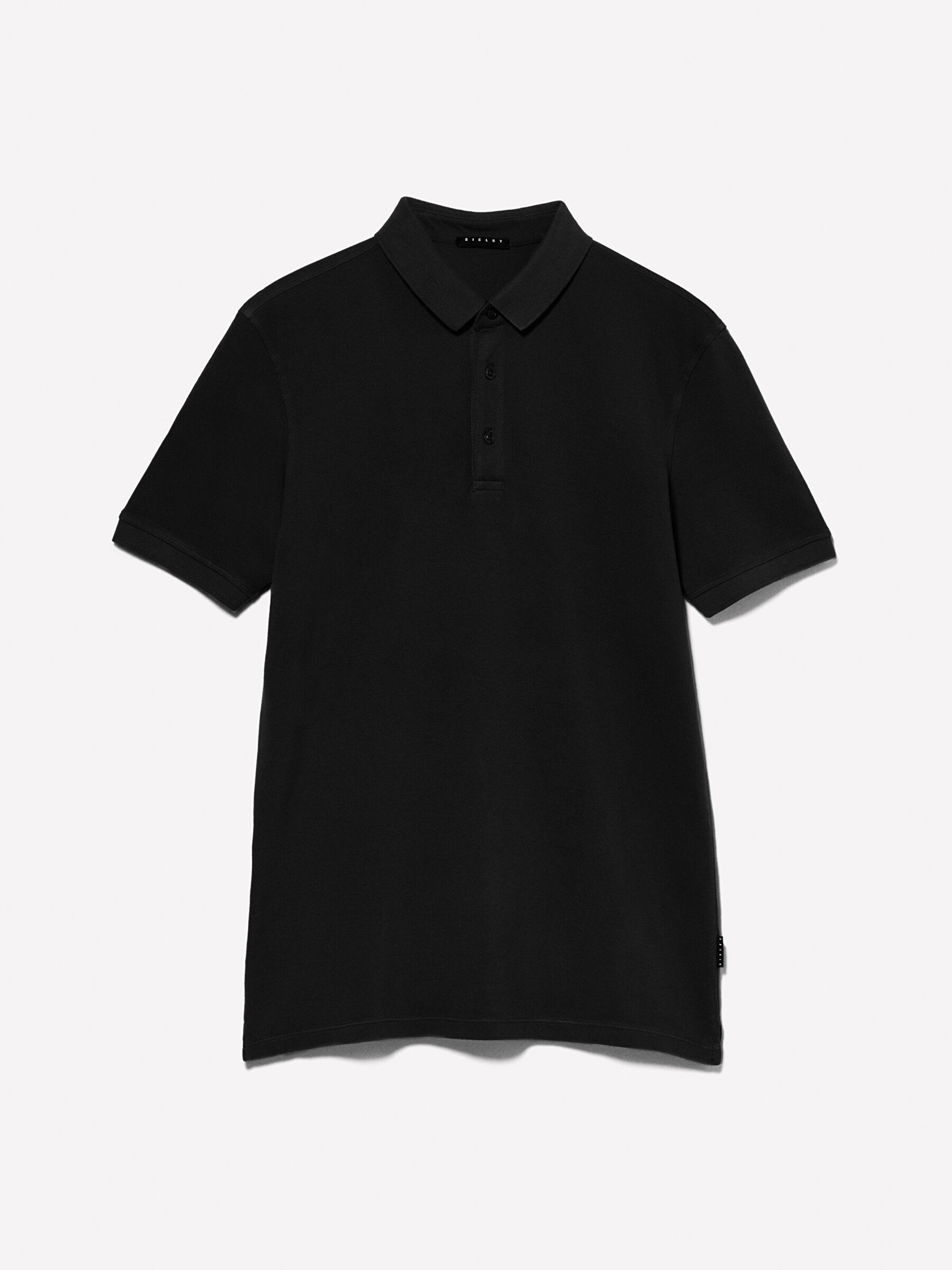 Resim Erkek Siyah %100 Pamuk Regular Fit Polo T-Shirt