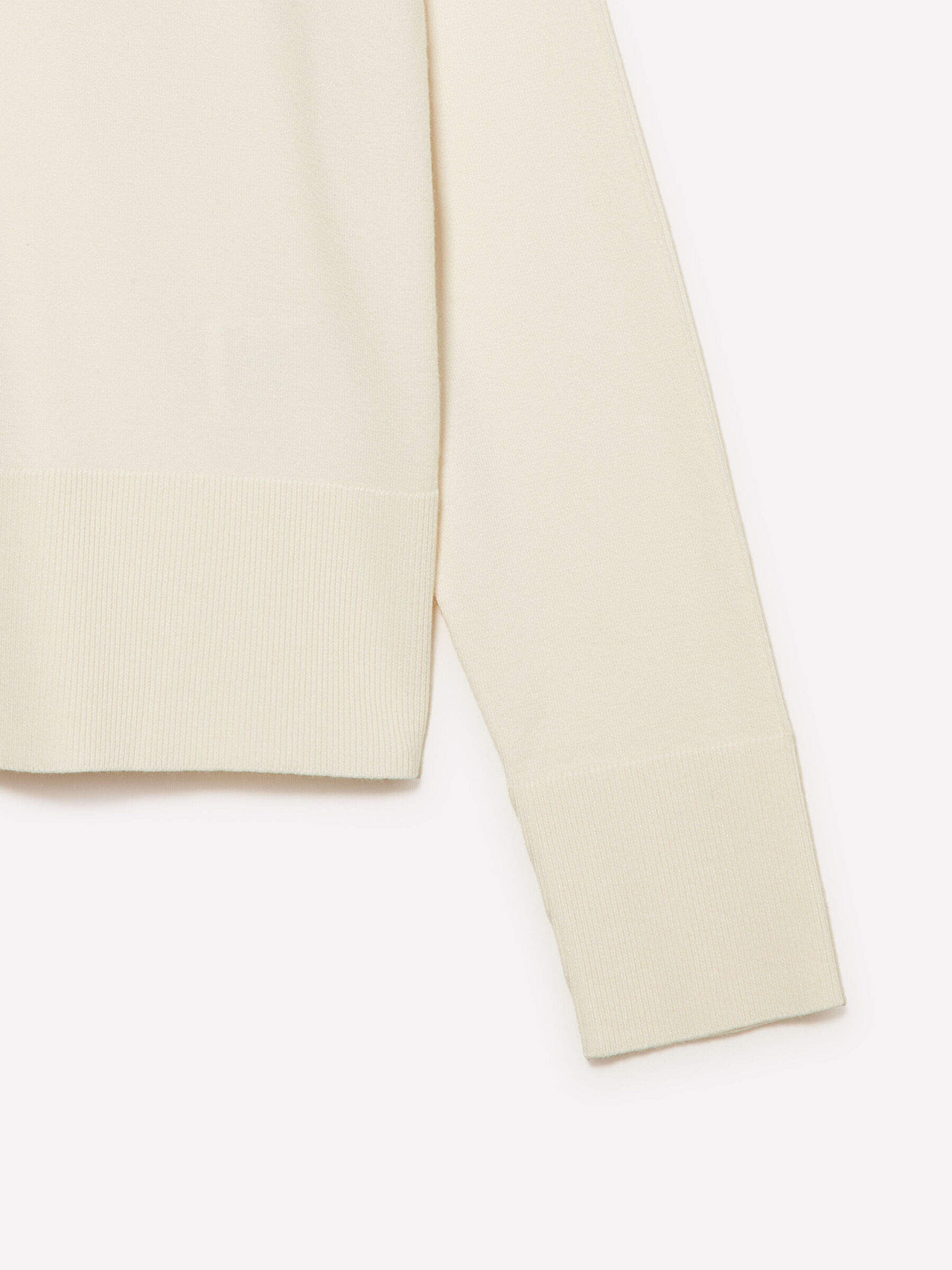 Resim Kadın Krem Viskoz Karışımlı Ribana Detaylı Düğmeli V Yaka Hırka