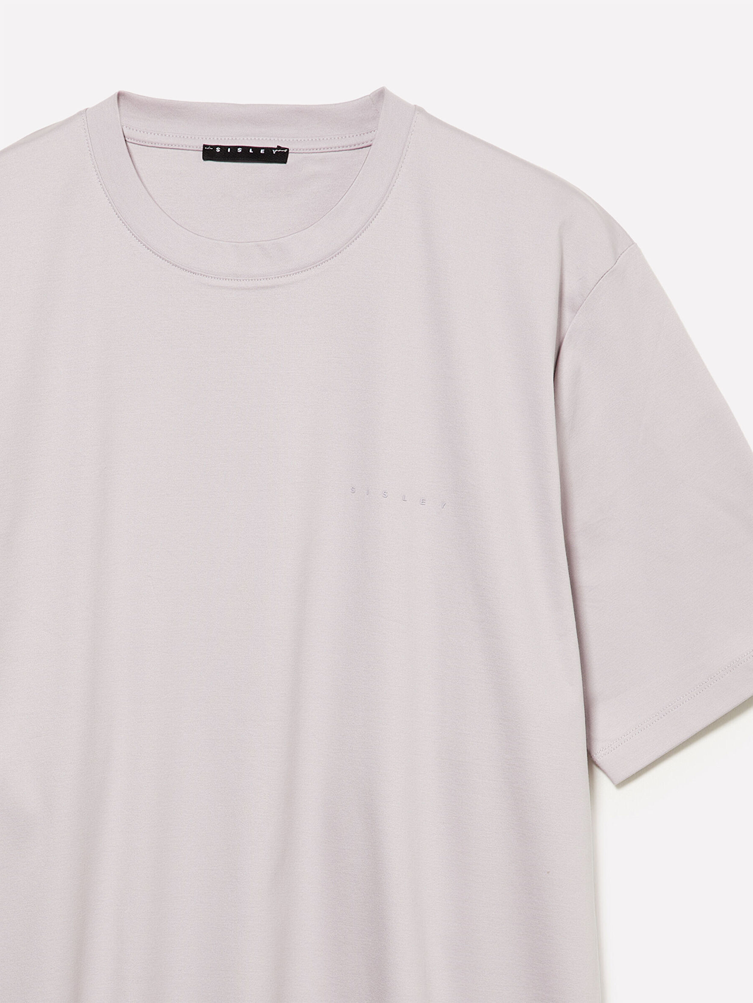 Resim Erkek Lila %100 Pamuk Göğüs Baskılı Bisiklet Yaka T-Shirt