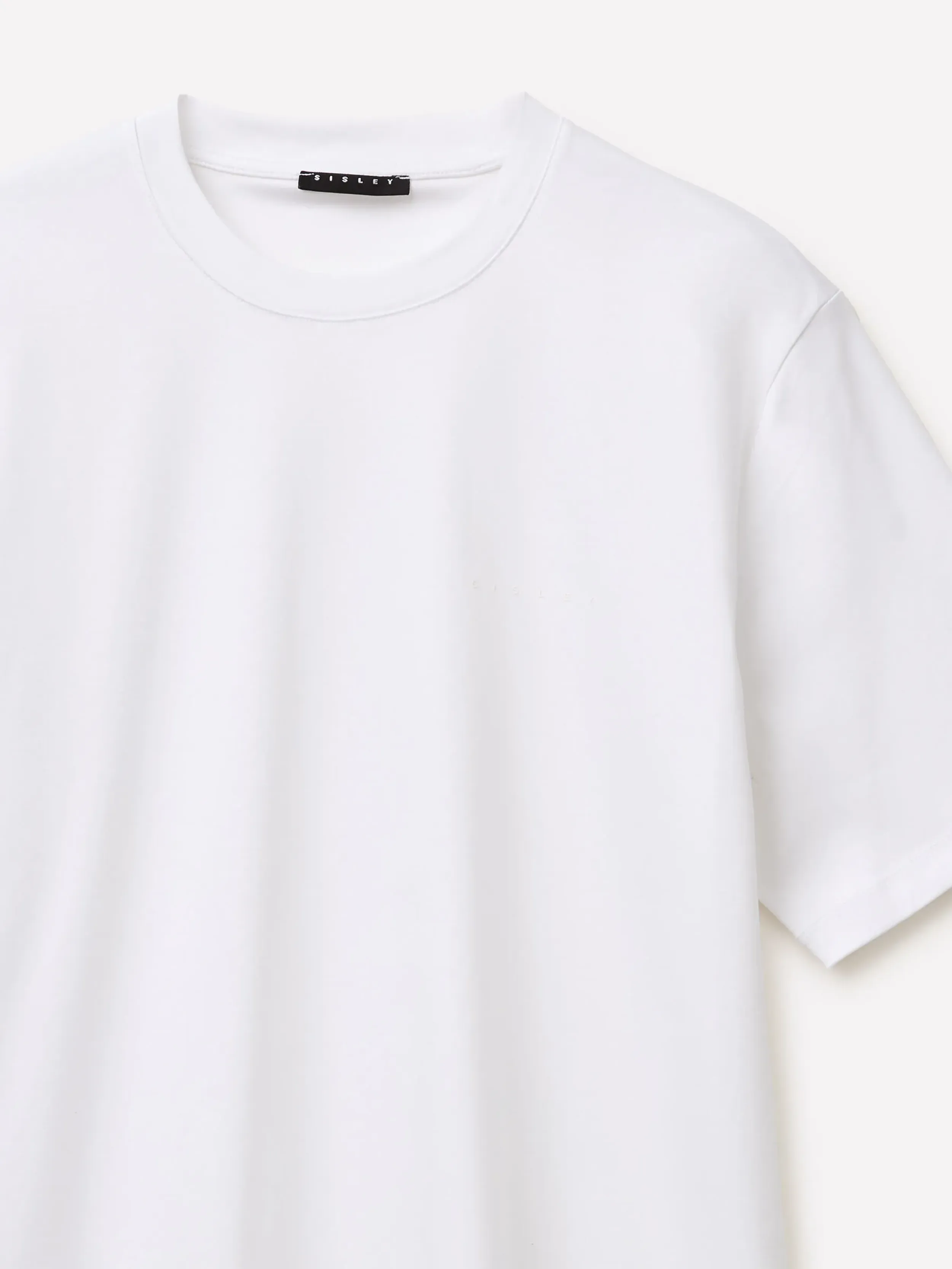 Resim Erkek Beyaz %100 Pamuk Göğüs Baskılı Bisiklet Yaka T-Shirt