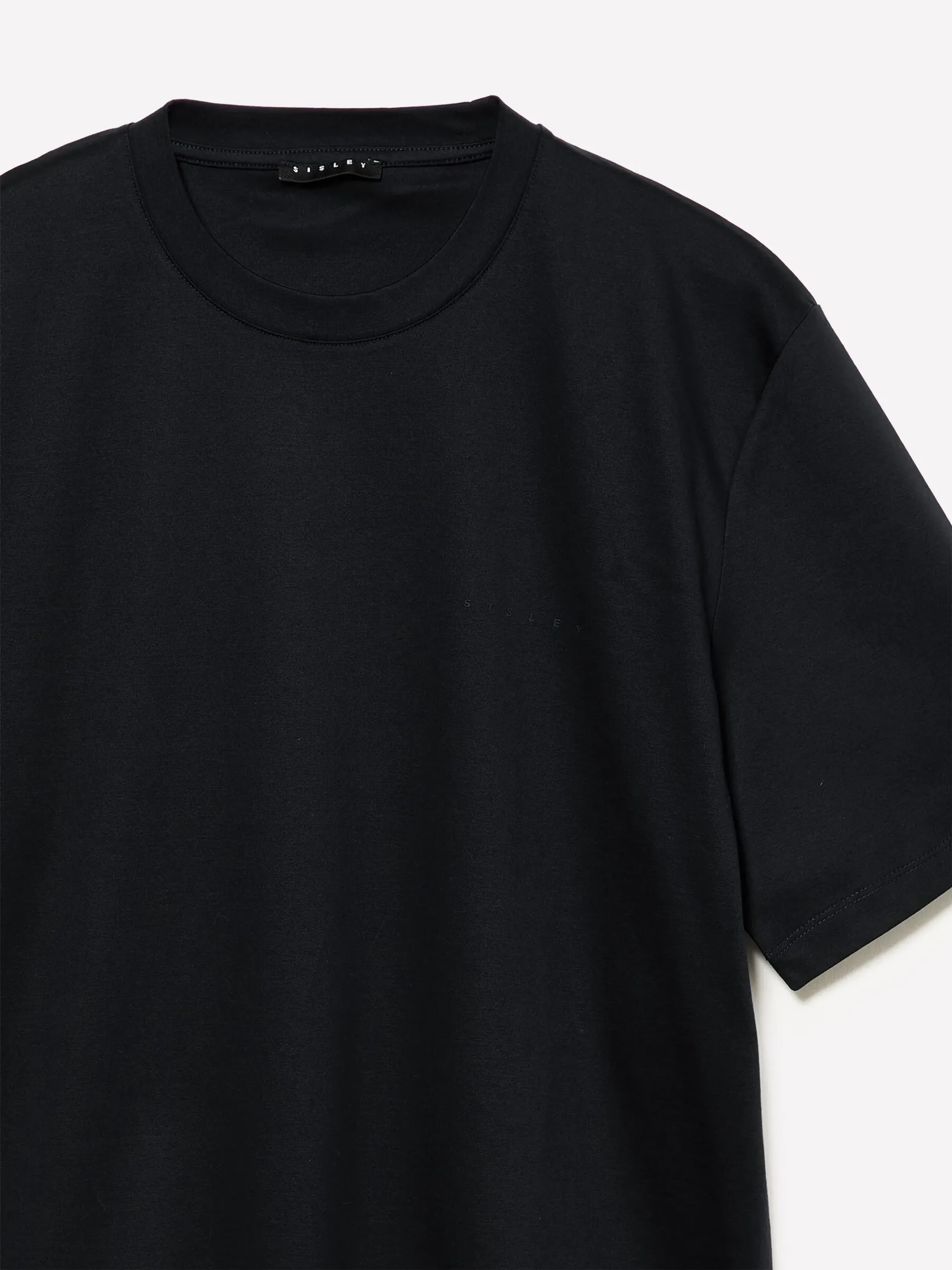 Resim Erkek Siyah %100 Pamuk Göğüs Baskılı Bisiklet Yaka T-Shirt