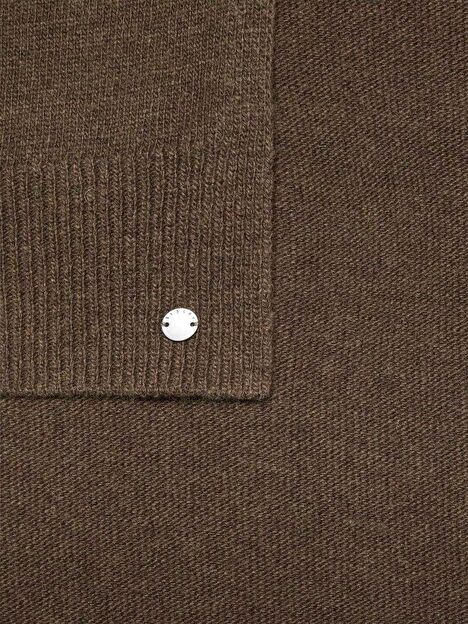 Resim Erkek Kahverengi Yün Karışımlı Metal Detaylı Atkı