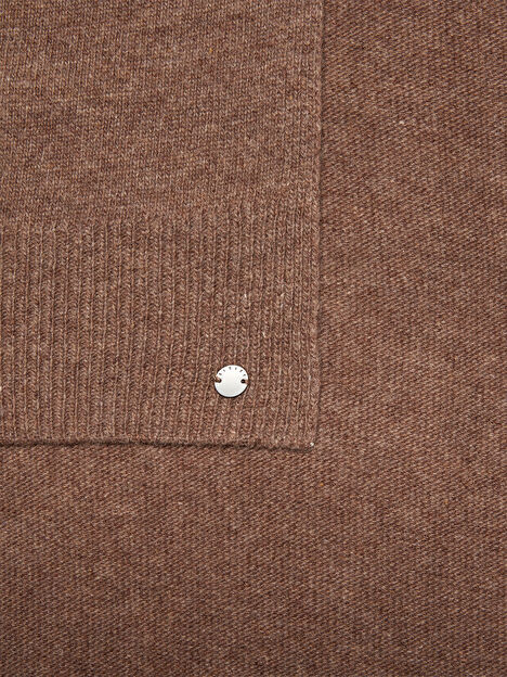 Resim Erkek Taba Yün Karışımlı Metal Detaylı Atkı